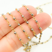 Pyrite Gold Plated Wire Wrap Chain